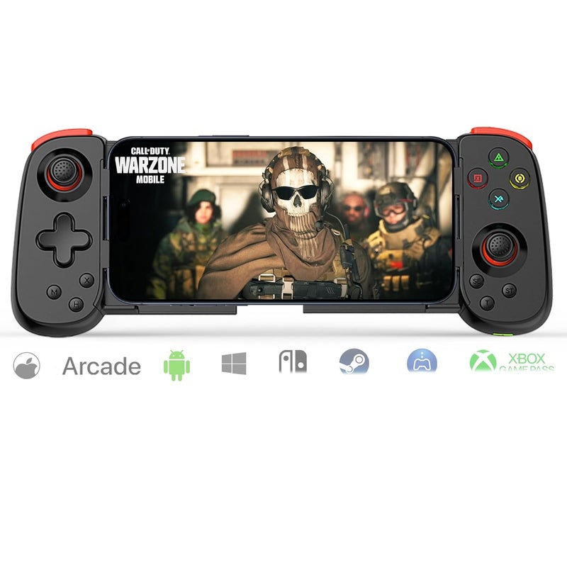 arVin Mobile Game Controller for iPhone 16/15/14/iPad/Galaxy S24/23/22/Android Phone/Tablet, Wireless Gamepad for Xbox Cloud Gaming/PS Remote Play/Call of Duty Warzone Mobile/Genshin/Roblox/Diablo - Image 1